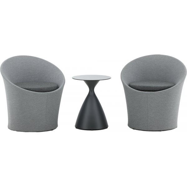 Groupe lounge Spoga - Noir/Gris Groupe lounge Spoga - Noir/Gris