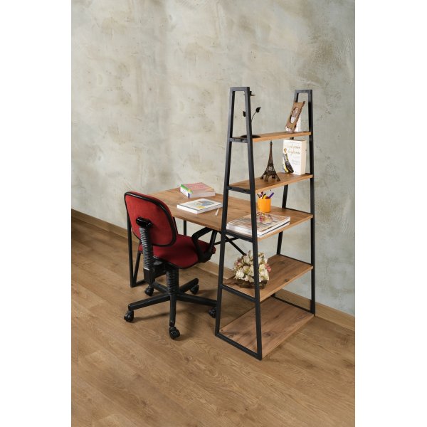 Etagre de bureau Mirsa 125 x 60 cm - Pin/noir