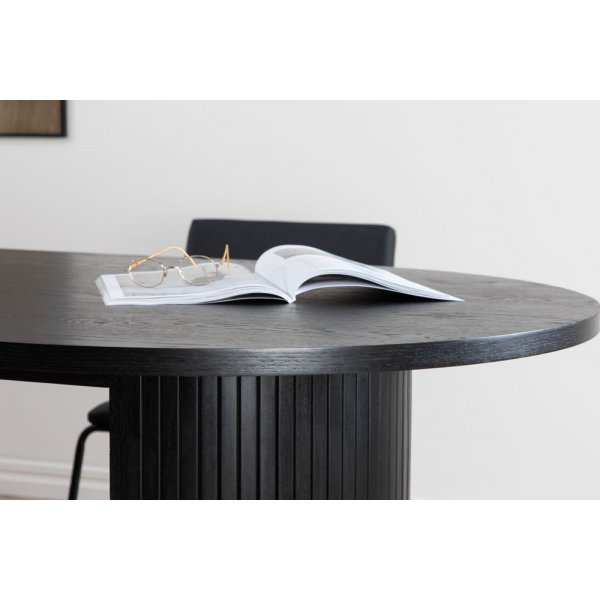 Eettafel 200x90 cm zwart gebeitst - Bianca Eettafel 200x90 cm zwart gebeitst - Bianca