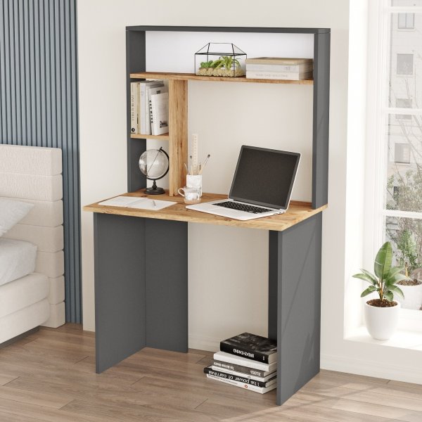 Bureau Bernt 148,6 x 90 cm - Pin/anthracite Bureau Bernt 148,6 x 90 cm - Pin/anthracite
