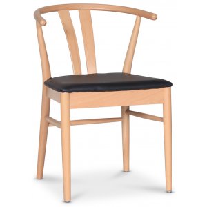 Abisko stol - Trä/svart PU