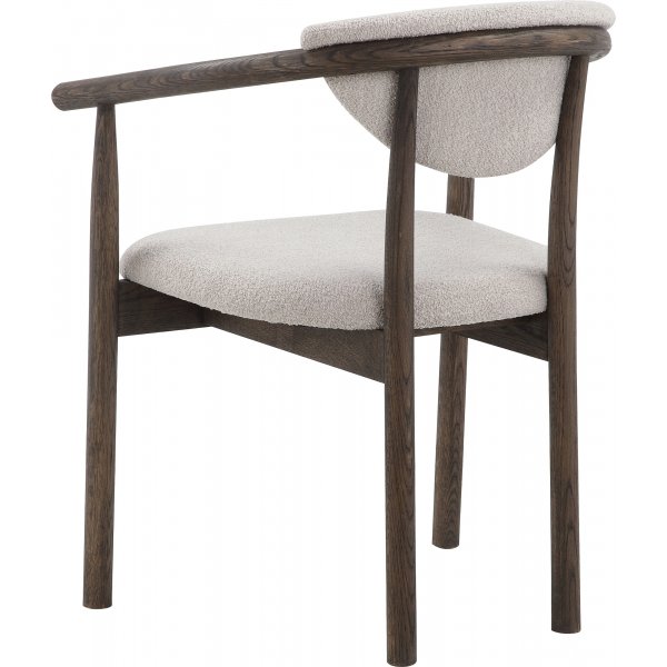 Ryan matstol - Beige boucle/brunoljad ek Ryan matstol - Beige boucle/brunoljad ek