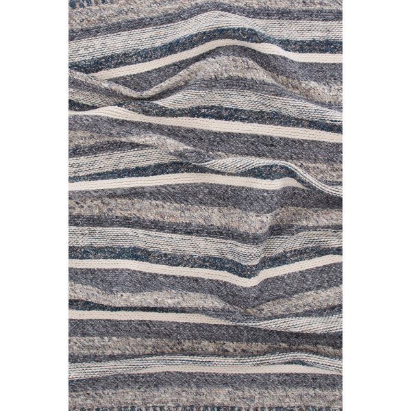 Teg wollen vloerkleed - Marineblauw/grijs Teg wollen vloerkleed - Marineblauw/grijs