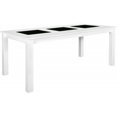 Jasmine matbord 180x90 cm vit med svarta plattor