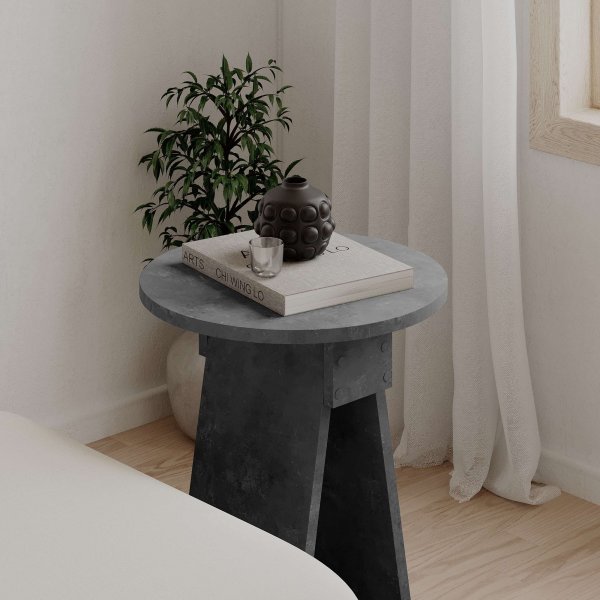 Table d\\\'appoint Chen - Gris rtro