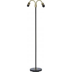 Lampadaire Amy deux bras - Noir/laiton - 150 cm