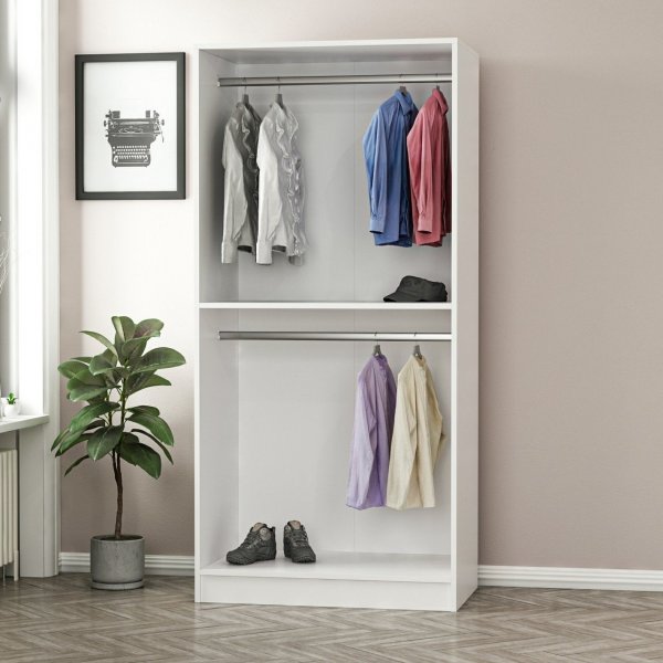 Cavolo garderob 90 cm - Vit/svart Cavolo garderob 90 cm - Vit/svart