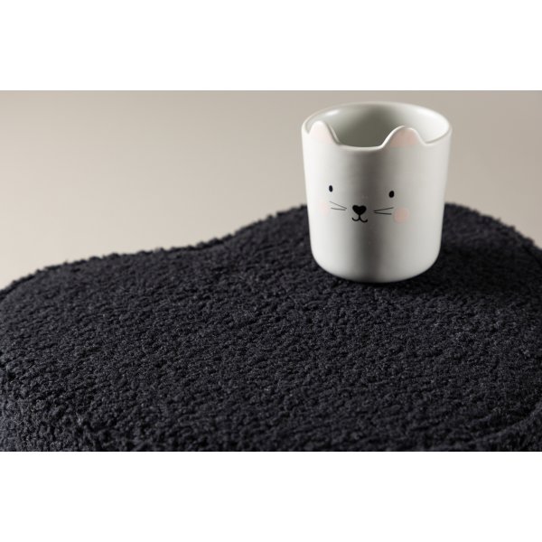 Heart sittpuff - Svart teddy Heart sittpuff - Svart teddy