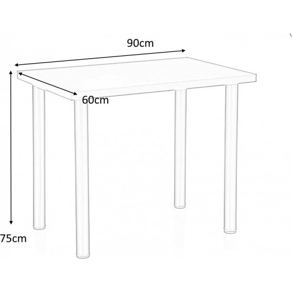 Table à manger Buno 90 cm - Blanc/chrome Table à manger Buno 90 cm - Blanc/chrome