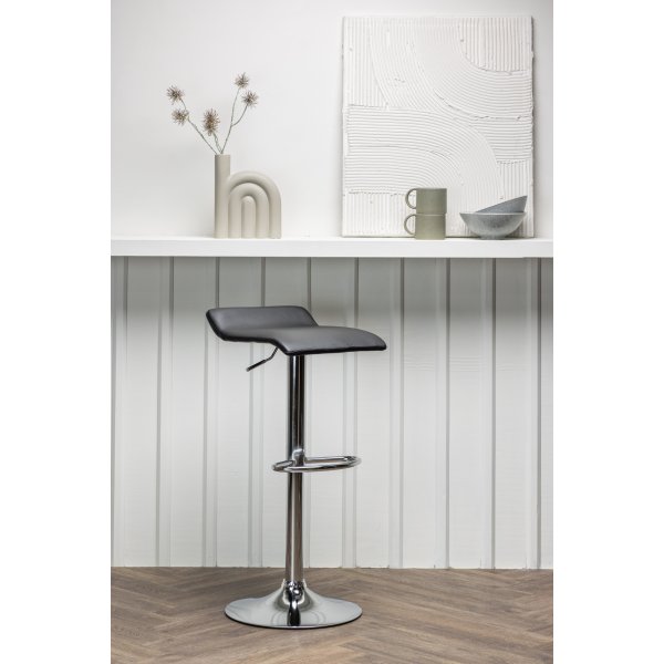 Tabouret de bar Jonna - Noir/argent Tabouret de bar Jonna - Noir/argent
