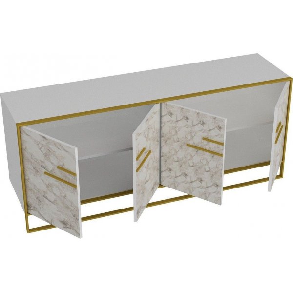 Polka dressoir - Goud/wit