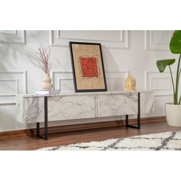 Serenity TV-bänk - Freesia marmor/svart Serenity TV-bänk - Freesia marmor/svart