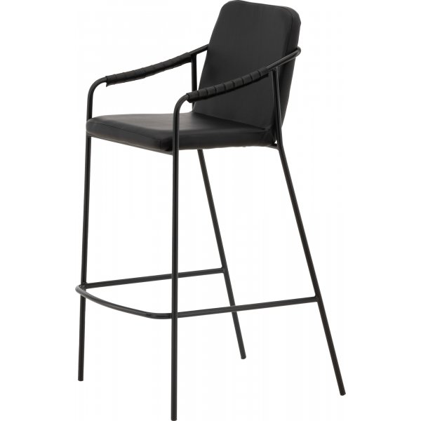 Tabouret de bar torsad - PU noir