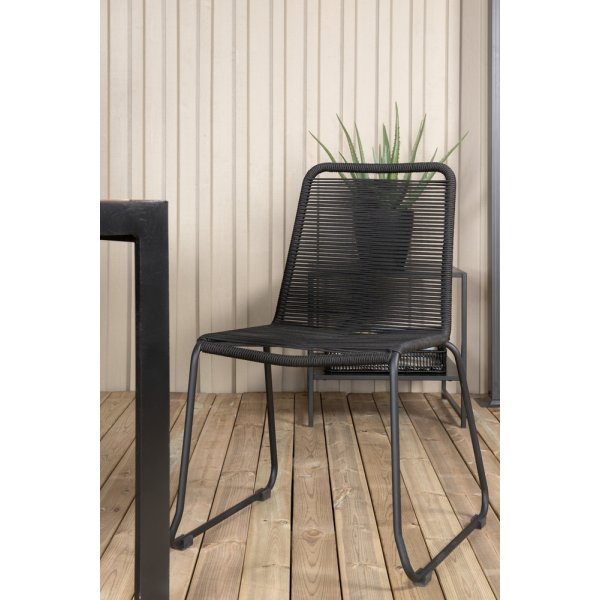 Bois utematgrupp med 6 st Lindos stolar - Svart/Akacia Bois utematgrupp med 6 st Lindos stolar - Svart/Akacia