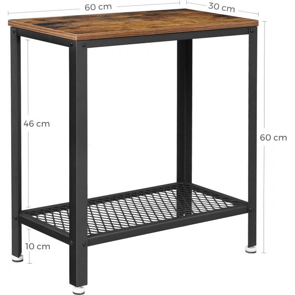 Freddie bijzettafel 60 x 30 cm - Bruin/zwart