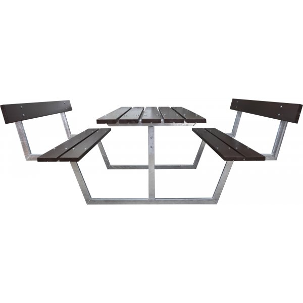 Rustik bänkset med ryggstöd - Brun Rustik bänkset med ryggstöd - Brun