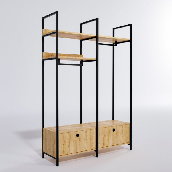 Meuble d'entrée Limbo 638 - Chêne/noir Meuble d'entrée Limbo 638 - Chêne/noir