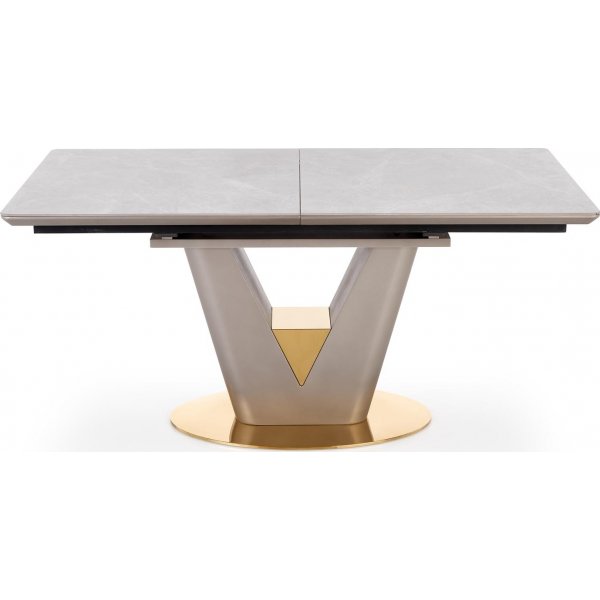 Table à manger Valentino 160-220 x 90 cm - Marbre gris/gris clair/or Table à manger Valentino 160-220 x 90 cm - Marbre gris/gris clair/or