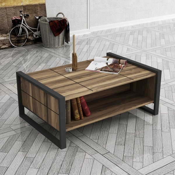 Lost soffbord 94 x 64,5 cm - Valnt/antracit