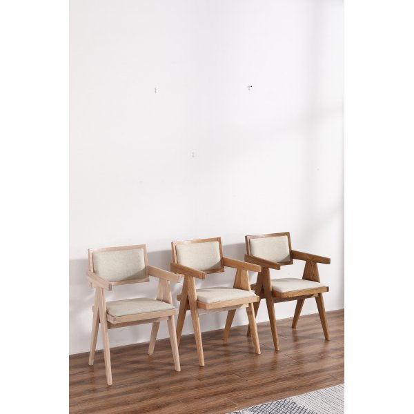 Fauteuil Noyer / Lin - Sara + Détachant pour meubles Fauteuil Noyer / Lin - Sara + Détachant pour meubles