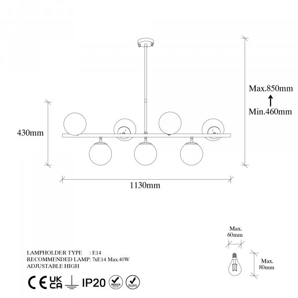 Plafonnier  facettes 10525 - Noir