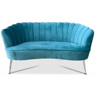 Snäckan 2-sits soffa - Turkos sammet / Krom Snäckan 2-sits soffa - Turkos sammet / Krom