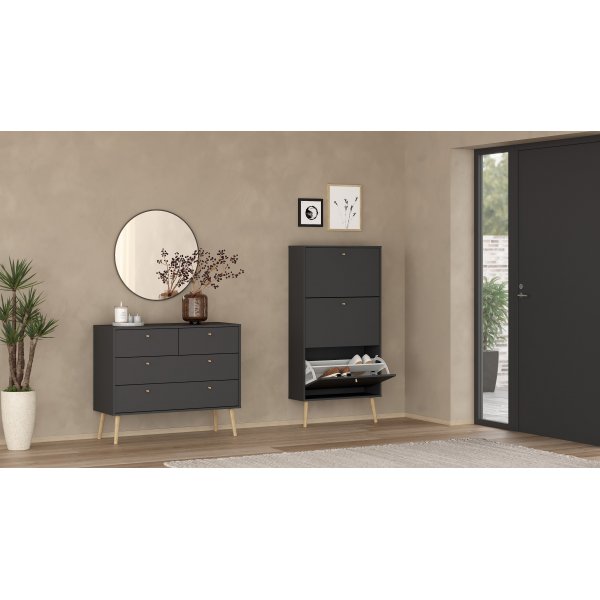 Bodo Byrå 2 + 2 lådor - Matt grey Bodo Byrå 2 + 2 lådor - Matt grey