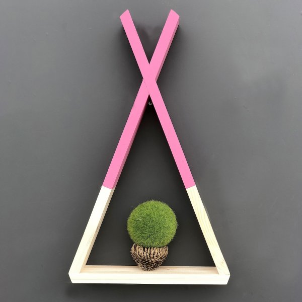 Rafa wandplank 142 - Hout/roze Rafa wandplank 142 - Hout/roze