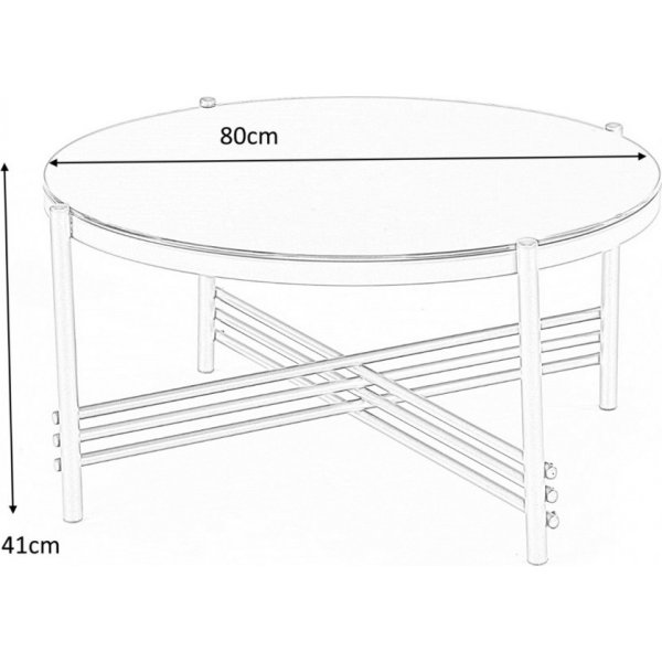 Salontafel Jenelle in zwart/goud - Ø80 cm Salontafel Jenelle in zwart/goud - Ø80 cm
