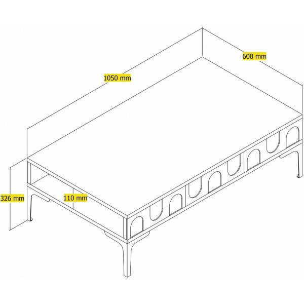 Lyon soffbord 105 x 60 cm - Cream/svart