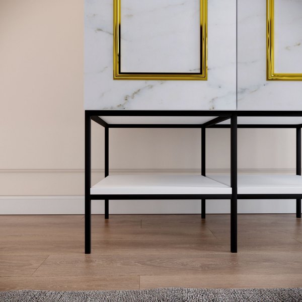 Martin garderob 84 cm - Vit marmor/guld Martin garderob 84 cm - Vit marmor/guld