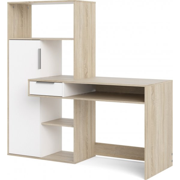 Function Plus skrivbord 162,8 x 60,4 x 155,4 cm - Ek/vit Function Plus skrivbord 162,8 x 60,4 x 155,4 cm - Ek/vit