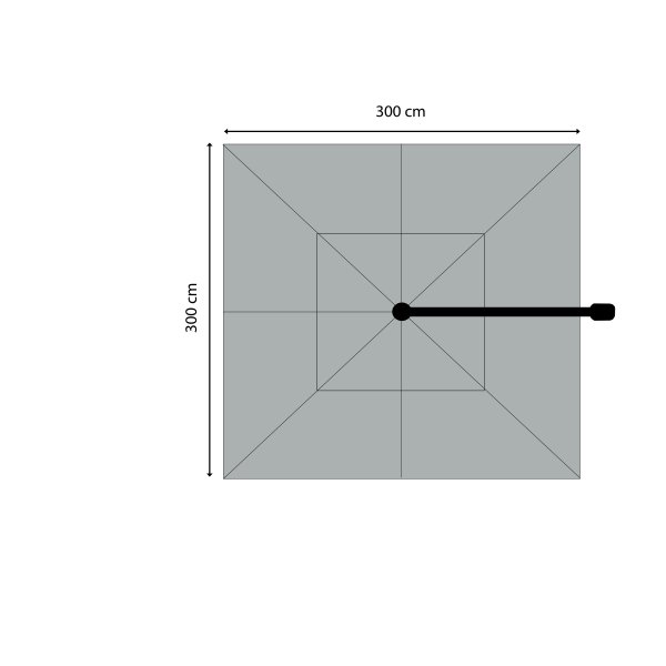 Parasol Marbella gris foncé 300x300 cm Parasol Marbella gris foncé 300x300 cm