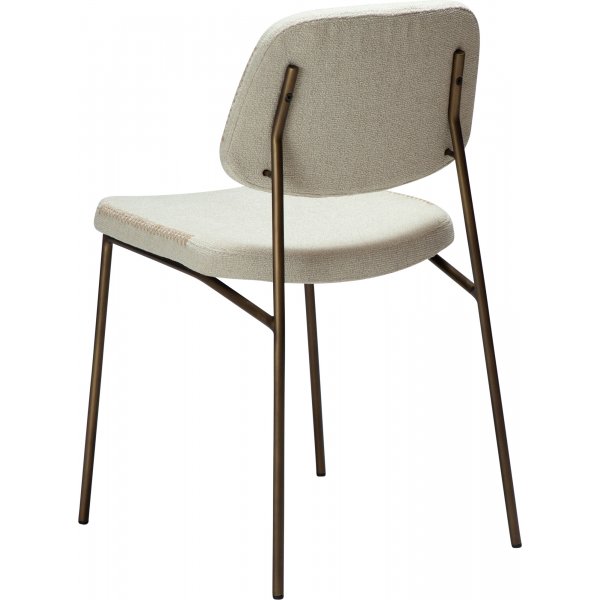 Chaise de salle à manger Menta - Bouclé blanc/laiton antique Chaise de salle à manger Menta - Bouclé blanc/laiton antique