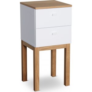 Kivik sängbord med låda i vit / Ek Kivik sängbord med låda i vit / Ek