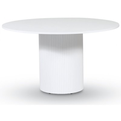 Pose matbord 130 cm - Vitbetsad ek
