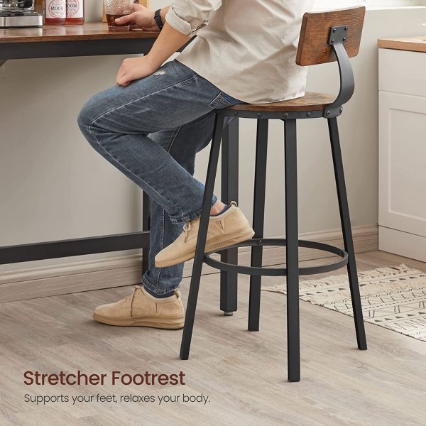 Frode barstol, 2-pack - Brun/svart