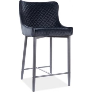 Tabouret de bar Rylie - Velours noir