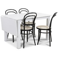 Sander matgrupp, Bord med klaff och 4 st Thonet No14 stolar Sander matgrupp, Bord med klaff och 4 st Thonet No14 stolar