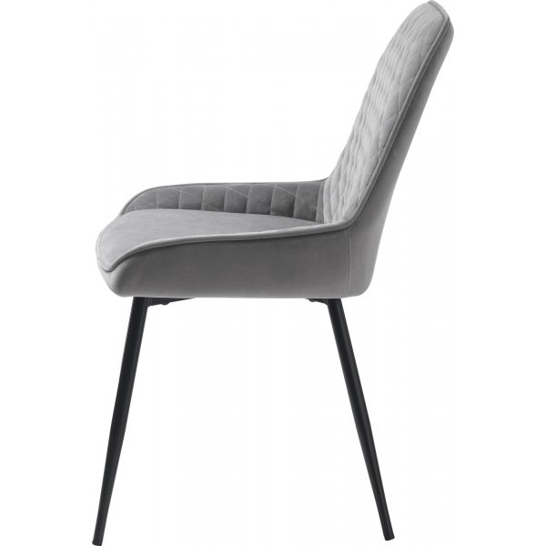Carina stol i grå sammet med diamant mönster Carina stol i grå sammet med diamant mönster