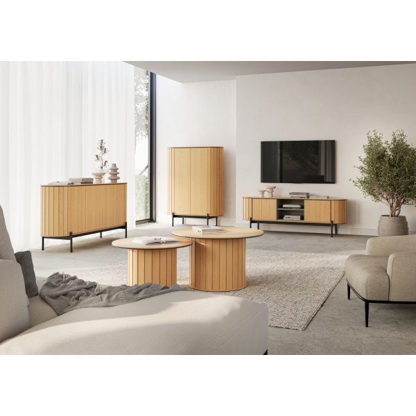 Table basse Rotto Ø80 cm - Chêne Vicence/noir Table basse Rotto Ø80 cm - Chêne Vicence/noir