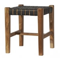 Fotpall Porto - Svart / Teak Fotpall Porto - Svart / Teak