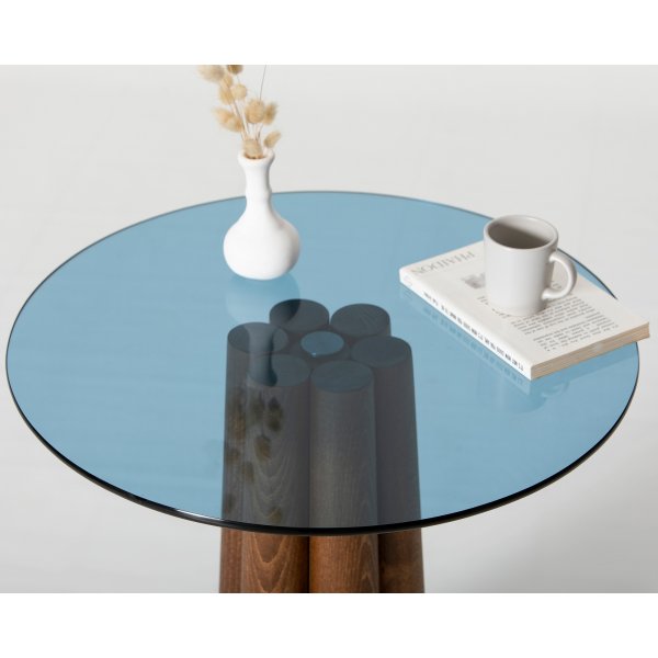 Table basse Thales Ø50 cm - Noyer/bleu Table basse Thales Ø50 cm - Noyer/bleu