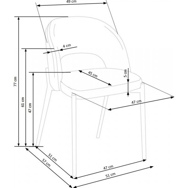 Chaise de salle à manger Cadeira 373 - Gris Chaise de salle à manger Cadeira 373 - Gris