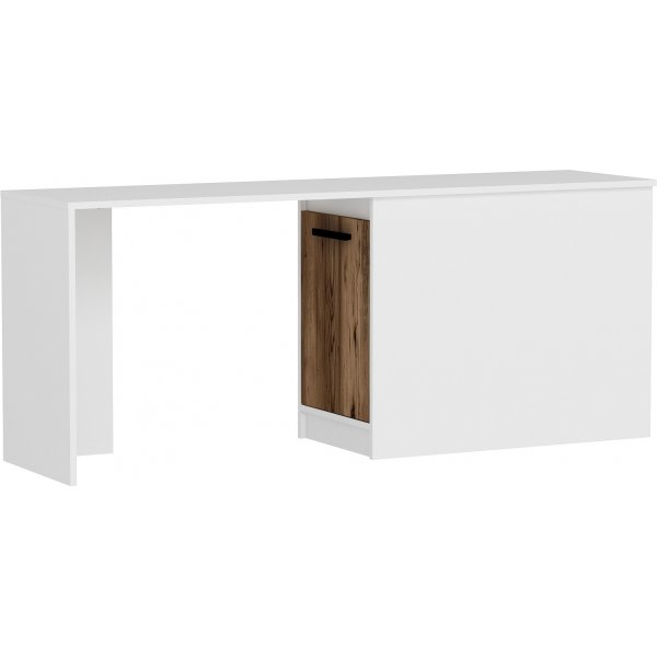 Newra bureau 180 x 47 cm - Licht walnoot/wit