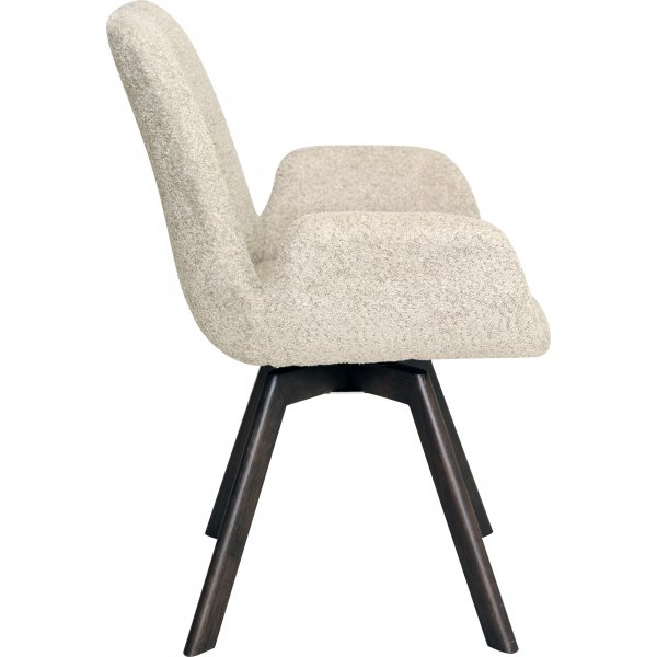 Crosby matstol - Beige/brunlackerad ek