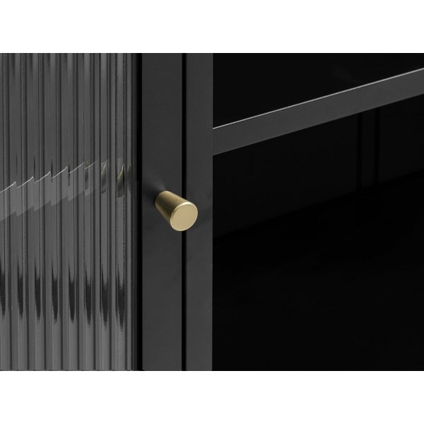 Armoire en métal noir Dobb avec portes vitrées Armoire en métal noir Dobb avec portes vitrées