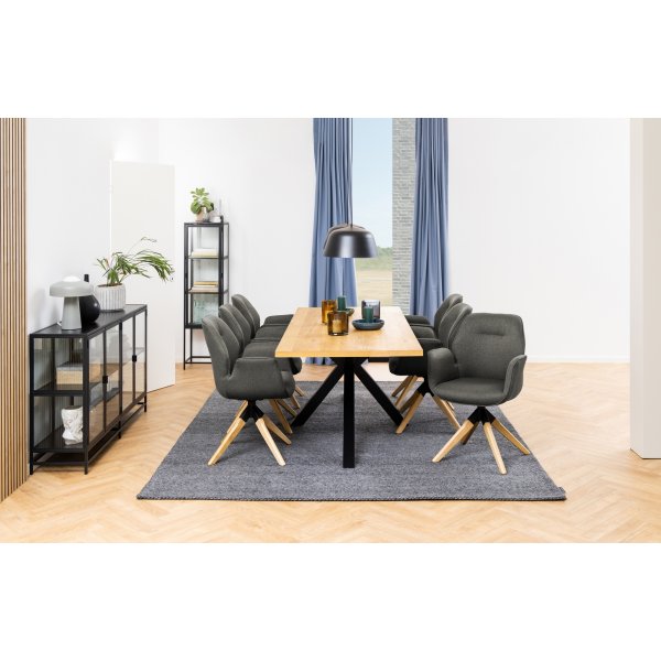 Fauteuil Aura - Gris foncé/chêne Fauteuil Aura - Gris foncé/chêne