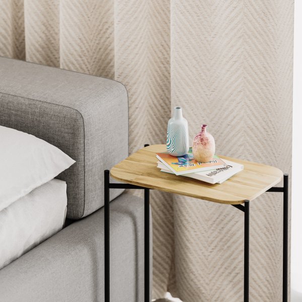 Vela 3 bijzettafels - Zwart/beige