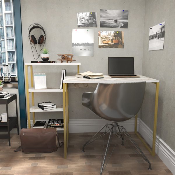 Bureau Rino 133 x 60 cm - Or Bureau Rino 133 x 60 cm - Or